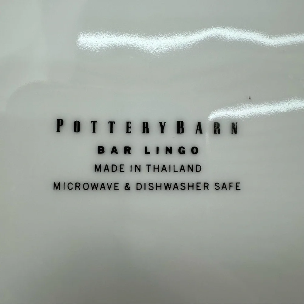 4 Pottery Barn Bar Lingo Cocktail Appetizer Plates 8